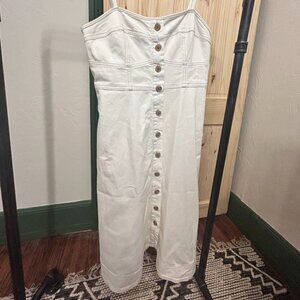 Universal Thread Women's Denim Corset Midi A-Line Dress